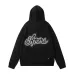 Amiri Rhinestone Script Logo Zip‑Up Hoodie Jacket, Black #B67643