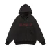 Balenciaga Dirac Equation Embroidered Zip‑Up Hoodie, Washed Black &amp; Red #B67629