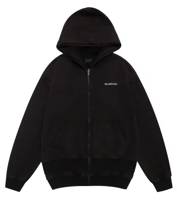 Balenciaga Logo Embroidered Distressed Zip‑Up Hoodie Jacket, Black #B67630