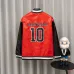 Balenciaga Red Faux Leather NBA 10 Heavy Embroidery Varsity Jacket #B68987