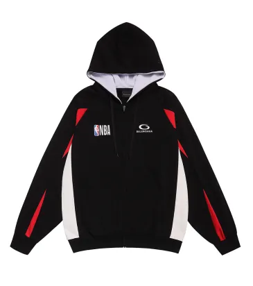 Balenciaga x NBA No.10 Zip‑Up Hoodie Jacket, Black &amp; White #B67628
