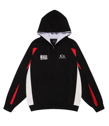Balenciaga x NBA No.10 Zip‑Up Hoodie Jacket, Black &amp; White #B67628