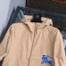 Burberry Blue Embroidered Logo Hooded Windbreaker Jacket, Khaki #B68290
