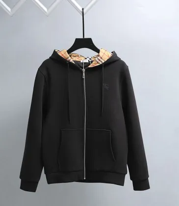 Burberry Full Zip Hooded Jacket With Check Lining Inside Hood, Black #B69217