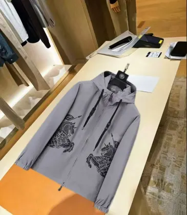 Burberry Knight Print Hooded Windbreaker Jacket, Grey #B68296