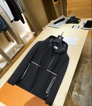 Burberry Letter Print Hooded Windbreaker Jacket, Black #B68295