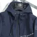 Burberry Letter Print Hooded Windbreaker Jacket, Navy Blue #B68298