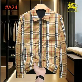 Burberry Men’s Collared Zip‑Up Jacket, Vintage Check &amp; Solid Black #B67684