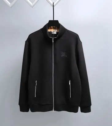 Burberry Stand Collar Full Zip Sweat Jacket With Embroidered Logo, Black #B69218