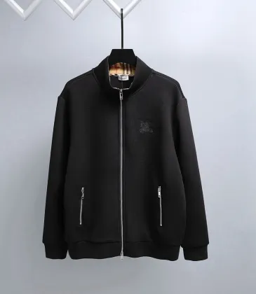 Burberry Stand Collar Full Zip Sweat Jacket With Embroidered Logo, Black #B69218
