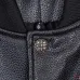 Chrome Hearts Black Faux Leather Heavy Embroidery Varsity Jacket #B68985