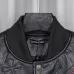 Chrome Hearts Black Faux Leather Heavy Embroidery Varsity Jacket #B68985