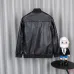 Chrome Hearts Black Faux Leather Heavy Embroidery Varsity Jacket #B68985