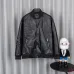 Chrome Hearts Black Faux Leather Heavy Embroidery Varsity Jacket #B68985