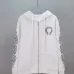 Chrome Hearts Horseshoe Floral Print Full Zip‑Up Hoodie Jacket, Black &amp; White #B67634