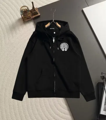 Chrome Hearts Horseshoe Logo Zip‑Up Hoodie Streetwear Jacket Black #B67654