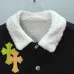 Chrome Hearts Multicolor Cross Patch Sherpa Collar Denim Jacket Black #B67653