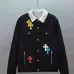 Chrome Hearts Multicolor Cross Patch Sherpa Collar Denim Jacket Black #B67653