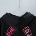 Chrome Hearts Pink Horseshoe Floral Print Full Zip‑Up Hoodie Jacket, Black #B67636