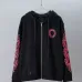 Chrome Hearts Pink Horseshoe Floral Print Full Zip‑Up Hoodie Jacket, Black #B67636