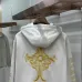 Chrome Hearts Zip Hoodie Golden Cross Back Print, Off White &amp; Black #B68587