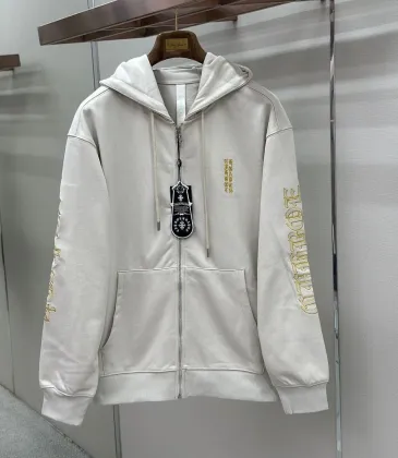 Chrome Hearts Zip Hoodie Golden Cross Back Print, Off White &amp; Black #B68587