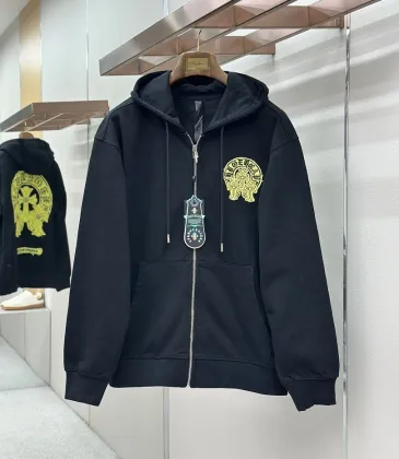 Chrome Hearts Zip Hoodie Red &amp; Yellow Cross Print Front &amp; Back, Multi Colors #B68592