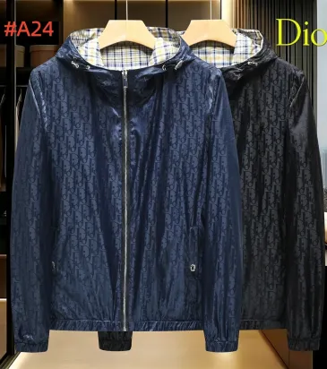 Dior Men’s Reversible Hooded Windbreaker Jacket, Navy &amp; Black #B67687