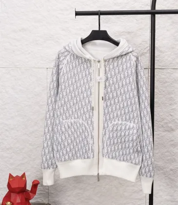 Dior Reversible Oblique Logo Zip Up Hoodie, White and Grey Monogram #B68850 Dior Reversible Oblique Logo Zip Up Hoodie, White and Grey Monogram #B68850