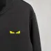 Fendi Full Zip Stand Collar Sweat Jacket With Yellow Eyes Logo, Black #B69216