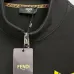 Fendi Full Zip Stand Collar Sweat Jacket With Yellow Eyes Logo, Black #B69216