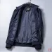 Fendi Men FF Embossed Stand‑Collar Zip‑Up Jacket | Black &amp; Navy Blue #B67968