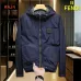 Fendi Men’s Reversible FF‑Print Hooded Jacket, Navy Blue #B67689