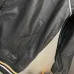 Givenchy Black Leather Bomber Jacket with Iconic White Logo Detailing #A54606