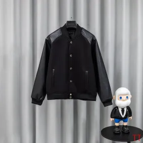 Givenchy Runway Black Wool Leather Sleeve Varsity Jacket #B68993