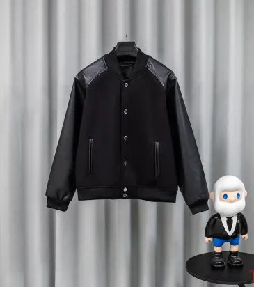 Givenchy Runway Black Wool Leather Sleeve Varsity Jacket #B68993