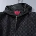 Gucci 2026 Fall‑Winter GG Jacquard Hooded Jacket, Black, Burgundy #B68006