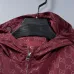 Gucci 2026 Fall‑Winter GG Jacquard Hooded Jacket, Black, Burgundy #B68006
