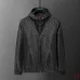 Gucci 2026 Fall‑Winter GG Jacquard Hooded Jacket, Black, Burgundy #B68006