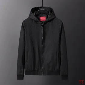 Brand G 2026 Fall‑Winter GG Jacquard Zip‑Up Hooded Jacket, Black #B68000 Brand G 2026 Fall‑Winter GG Jacquard Zip‑Up Hooded Jacket, Black #B68000