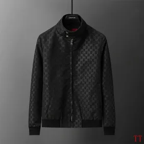 Brand G GG Monogram Stand-Collar Zip-Up Jacket, Black #B68001 Brand G GG Monogram Stand-Collar Zip-Up Jacket, Black #B68001