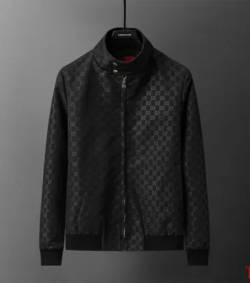 Brand G GG Monogram Stand-Collar Zip-Up Jacket, Black #B68001 Brand G GG Monogram Stand-Collar Zip-Up Jacket, Black #B68001