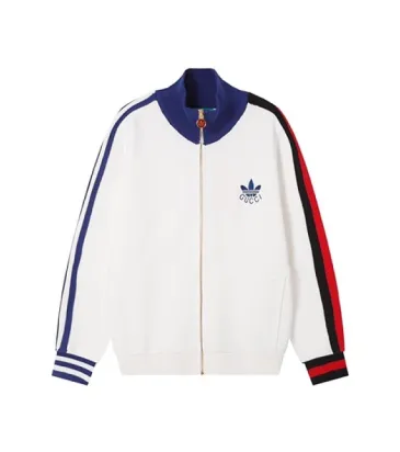 Brand G x Adidas Collaboration Knit Track Jacket, White Multi Stripe #B68870