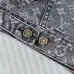 LV Red Figure Embroidery Monogram Washed Denim Jacket #B67477