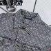 LV Red Figure Embroidery Monogram Washed Denim Jacket #B67477