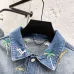 LV x Pharrell Animal Embroidered Loose Denim Jacket #B67464