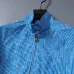 Louis Vuitton 2026 Fall Winter Stand Collar Jacket, Blue Monogram Stripe, Light Grey #B68845
