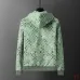 Louis Vuitton 2026 Fall‑Winter Monogram Zip‑Up Hooded Jacket Men Outerwear, Green #B67996