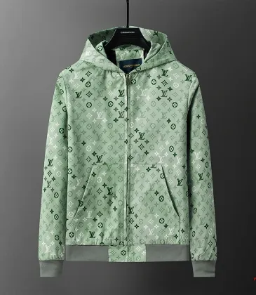 Louis Vuitton 2026 Fall‑Winter Monogram Zip‑Up Hooded Jacket Men Outerwear, Green #B67996