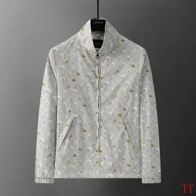Brand L 26FW Stand Collar Full Print Daisy Zip Jacket, Beige #B68852
